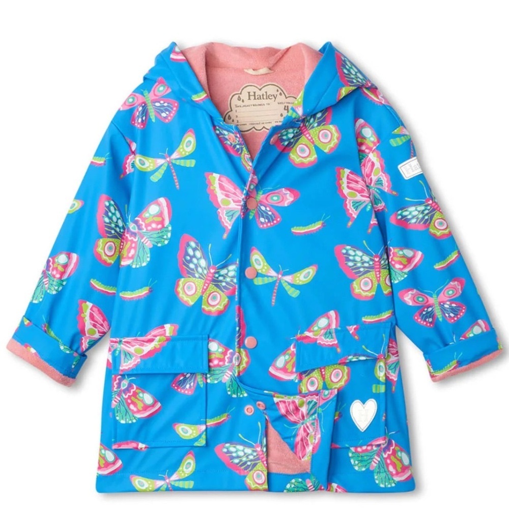 EUC Hatley Raincoat Girls Butterfly Butterflies